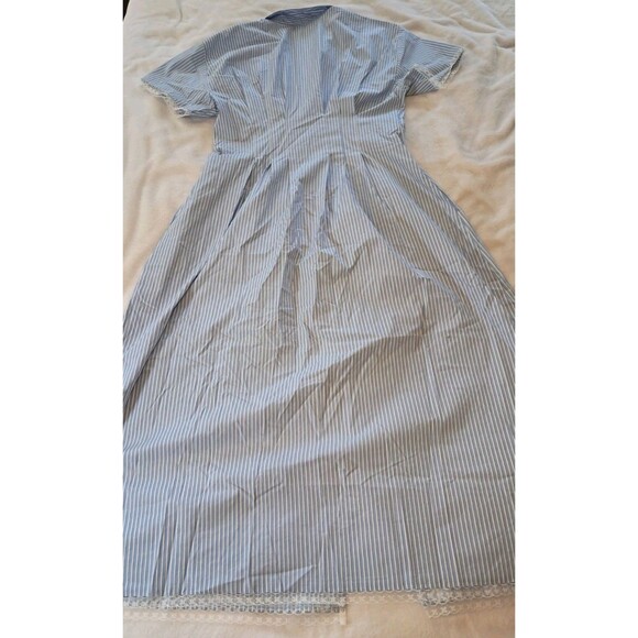 J.Crew Wren Lace-Trim Shirtdress in Stripe Blue White CK807 $188  Size 10NWT - Picture 8 of 13